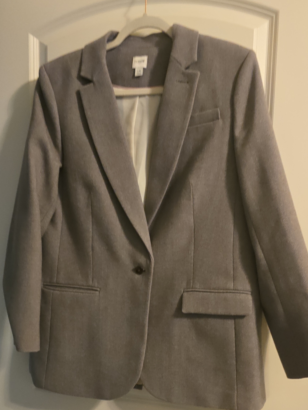 J. Crew Light Gray Women's Single-Button Blazer